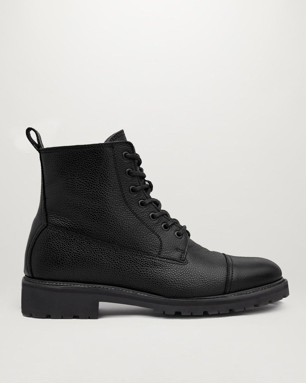 Belstaff Alperton Leather Lace-Up Combat Boots with Side Zip Belstaff - Alperton Full-Grain Leather Boots - Brown Belstaff main image 3