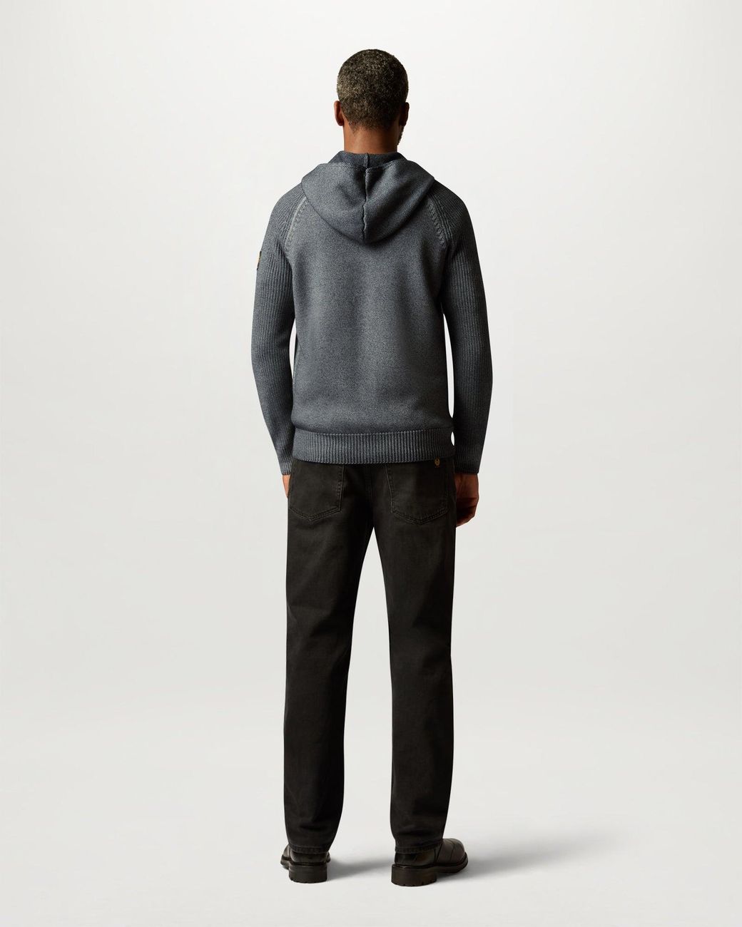 Belstaff Gray Men's Garment Dye Aspect Full Zip Merino Wool for men