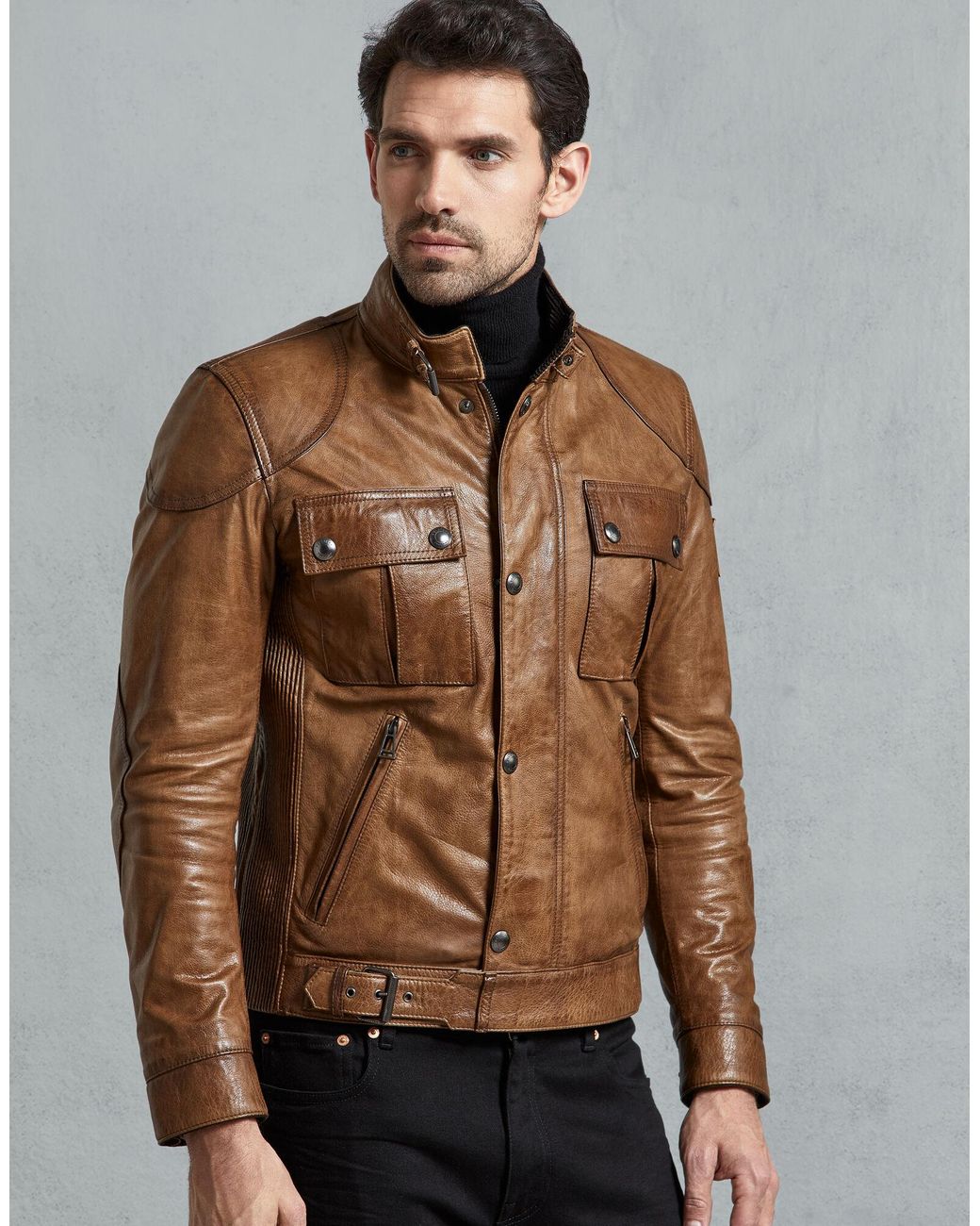 Belstaff Gangster Leather Jacket in Brown for Men | Lyst UK