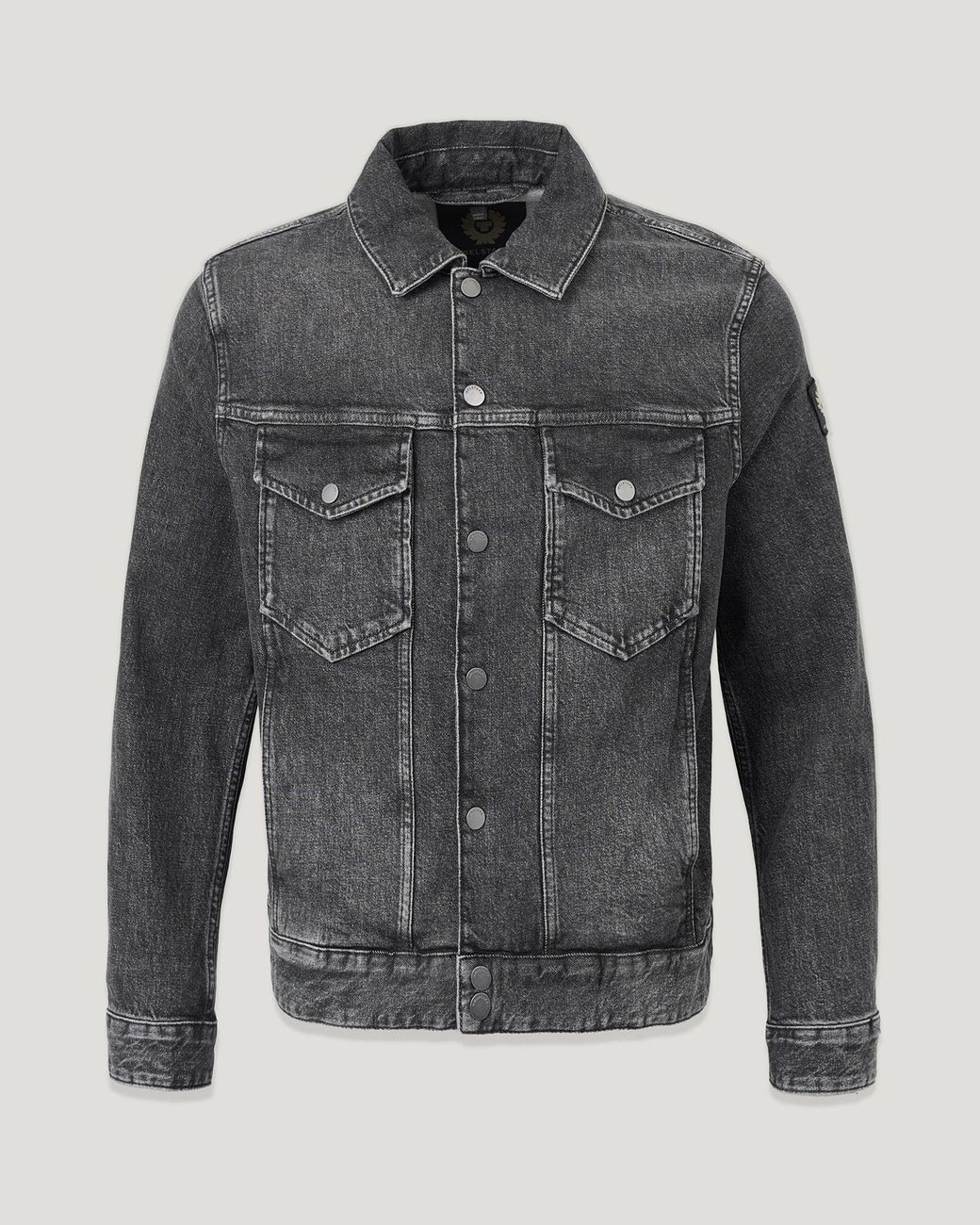 Belstaff Gray Men's Piston Trucker Jacket Washed Denim for men