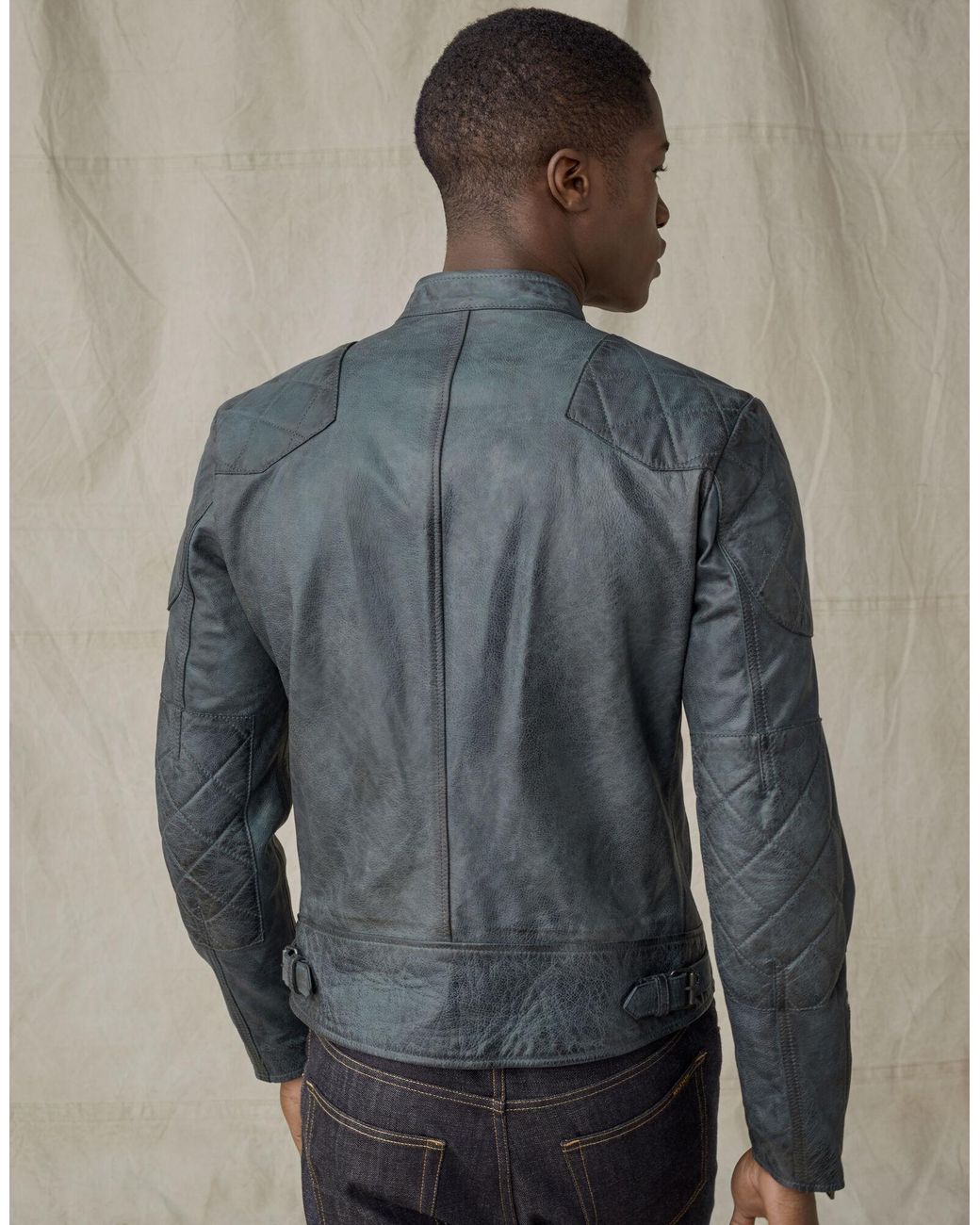 Belstaff Outlaw 2.0 Leather Jacket in Blue for Men | Lyst UK