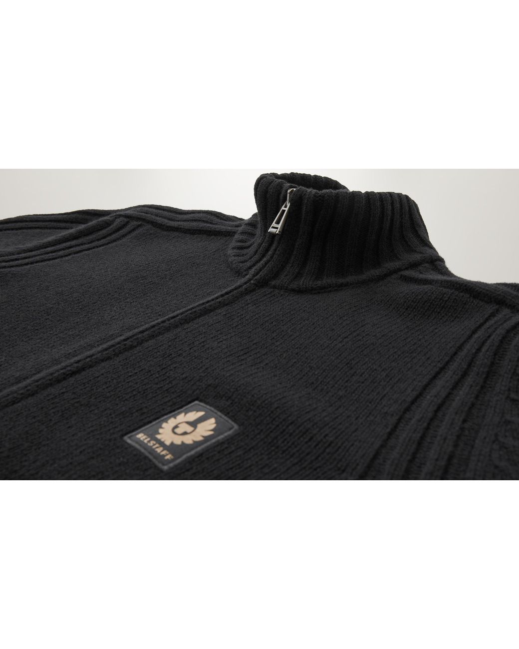Belstaff Black Men's Watch Zip Cardigan Lambswool for men