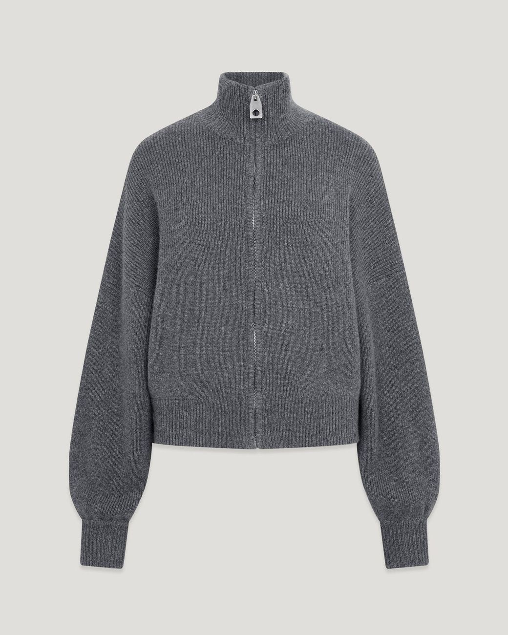 Belstaff Gray Women's Atol Full Zip Cardigan Wool Cashmere Blend