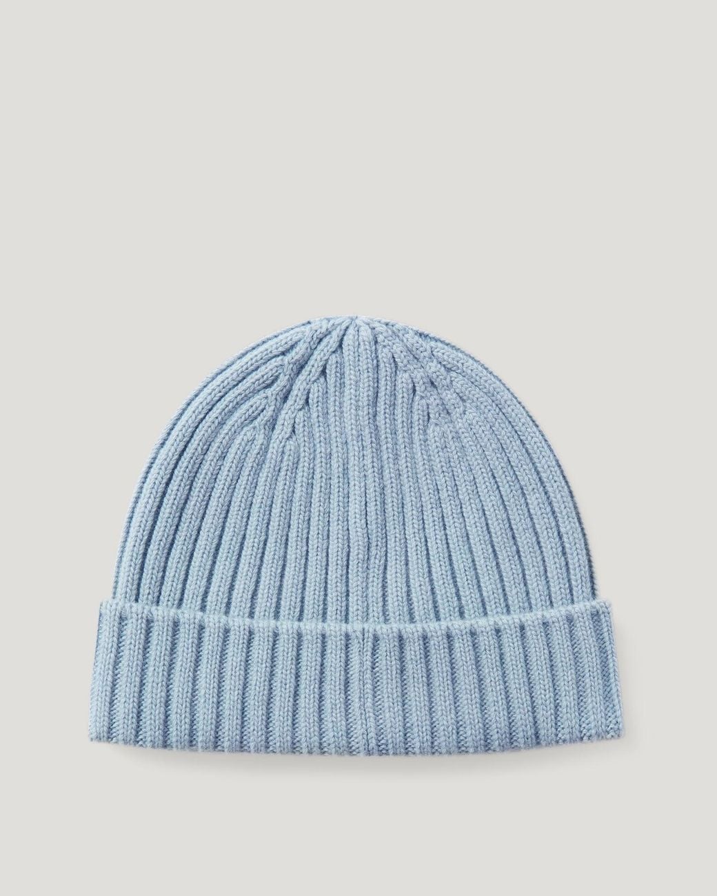 Belstaff Blue Unisex Watch Beanie Hat Lambswool