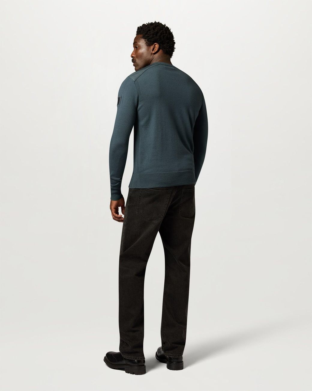 Belstaff Blue Men's Kerrigan Crewneck Jumper Merino Wool for men