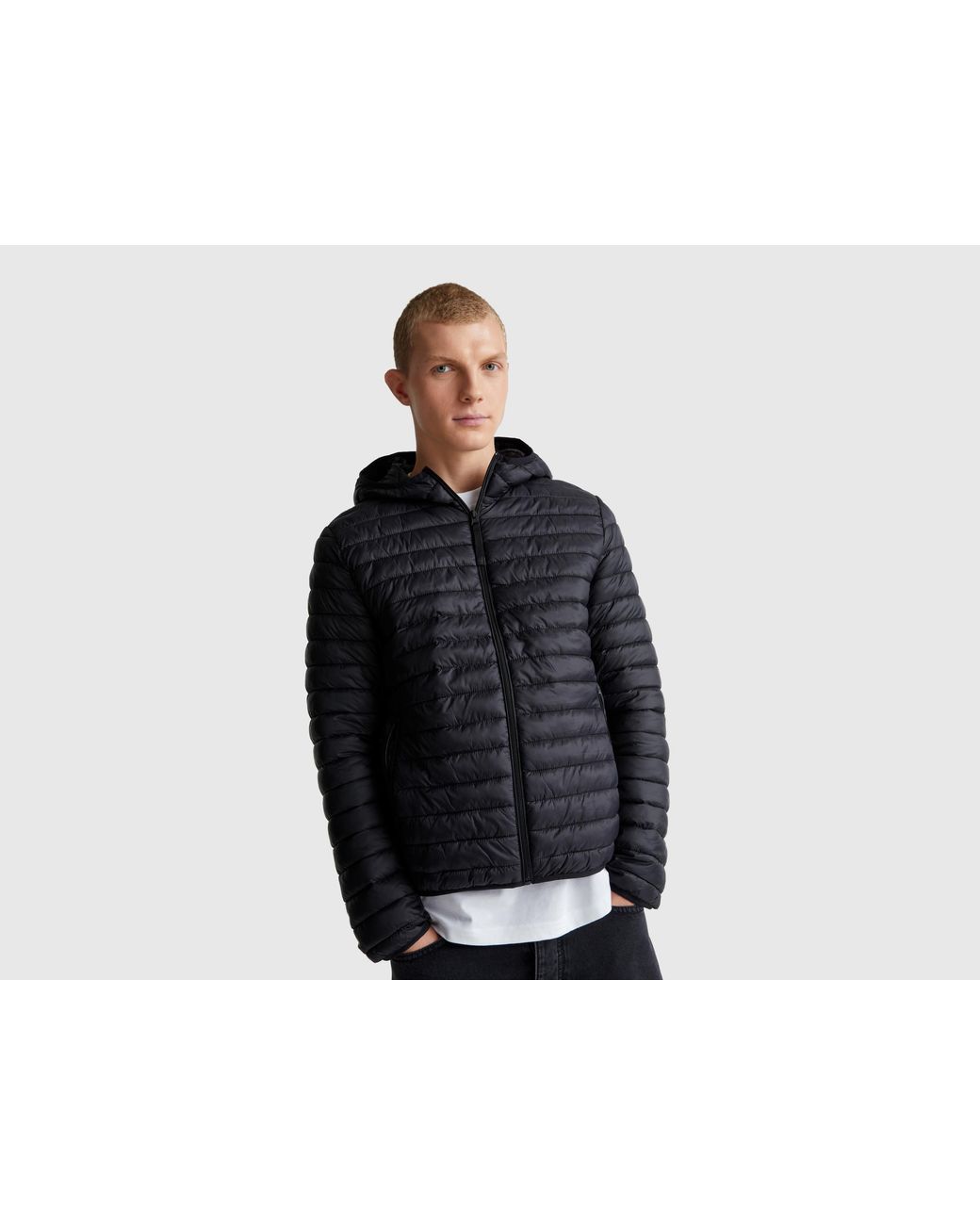 Benetton Black Benetton, Regular Fit Puffer Jacket for men