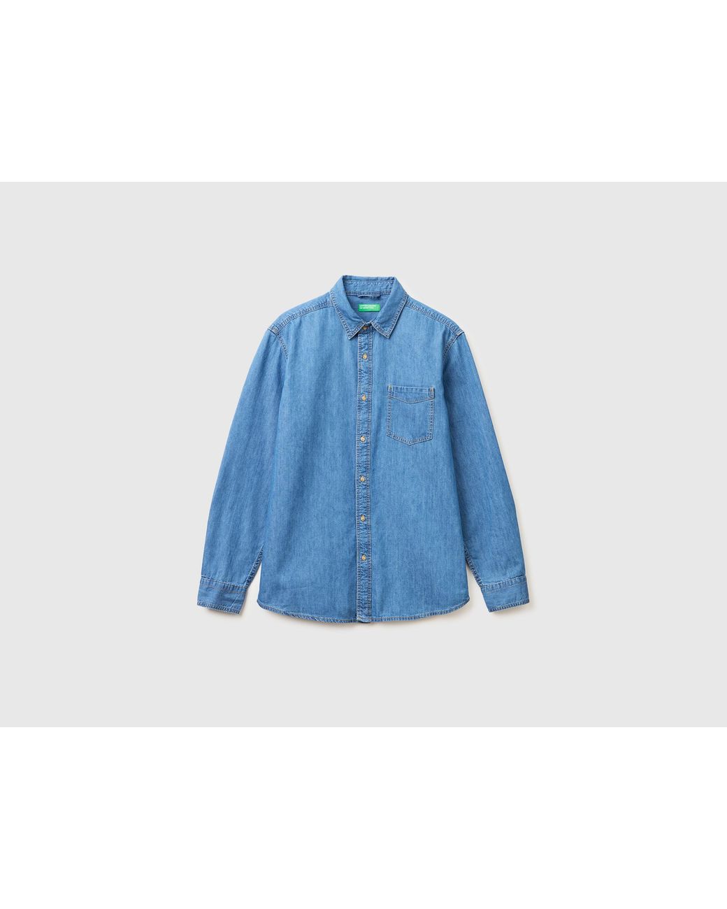 Benetton Blue Benetton, Denim Shirt for men