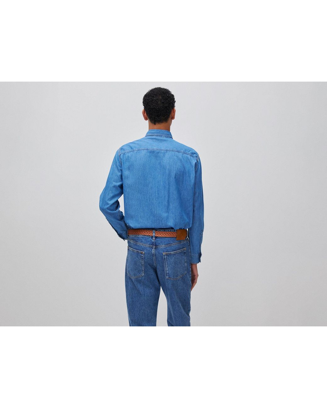 Benetton Blue Benetton, Denim Shirt for men