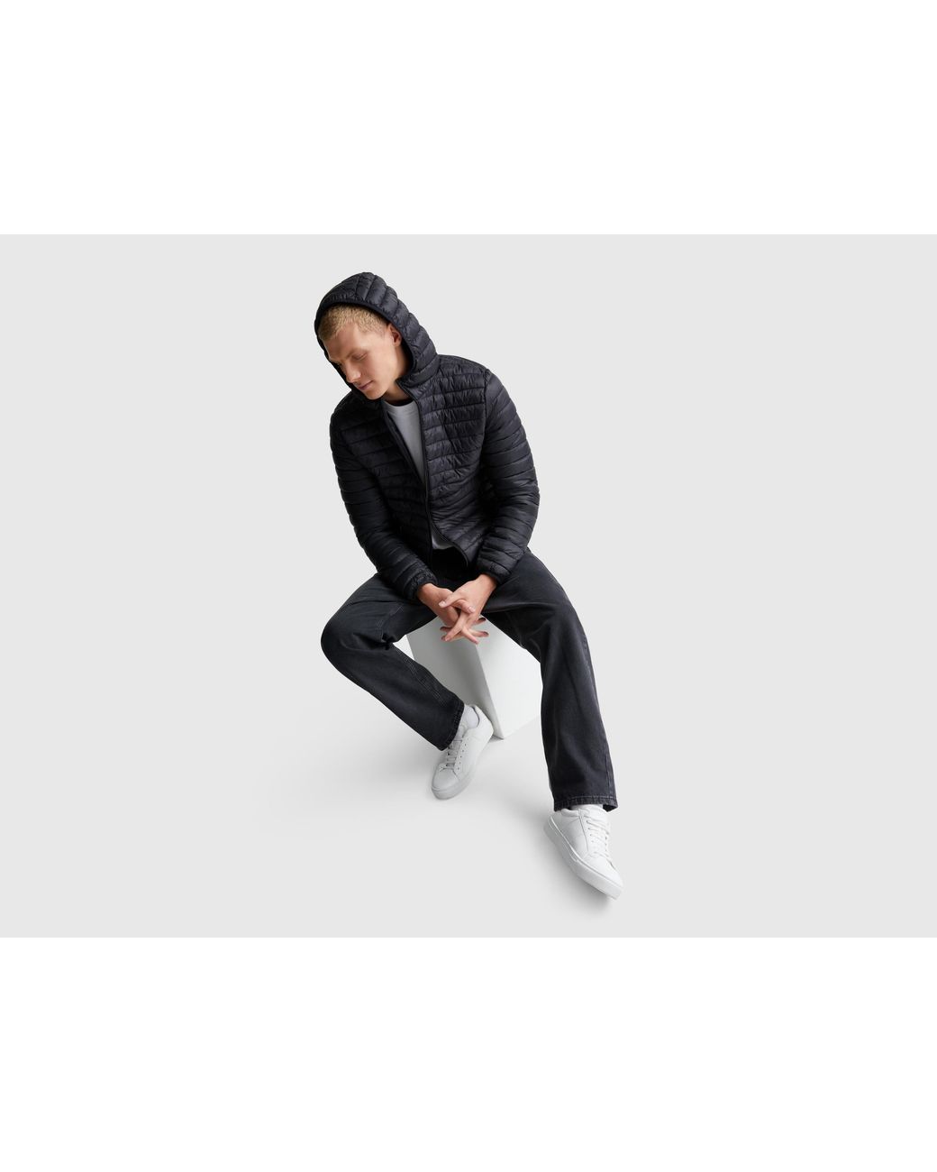 Benetton Black Benetton, Regular Fit Puffer Jacket for men