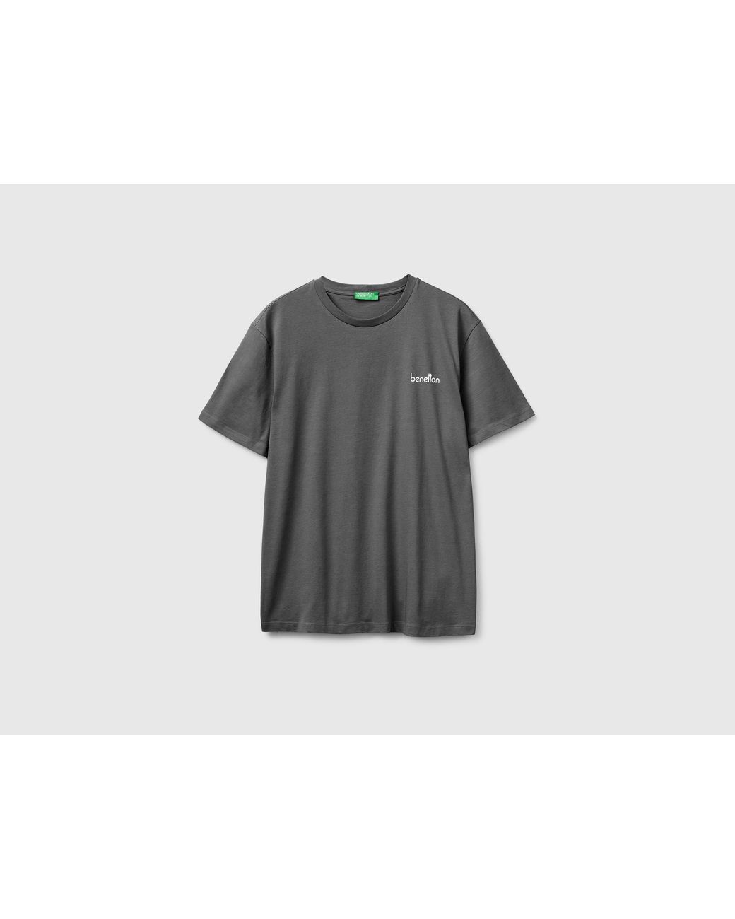 Benetton Black Benetton, Cotton T-Shirt With Logo for men