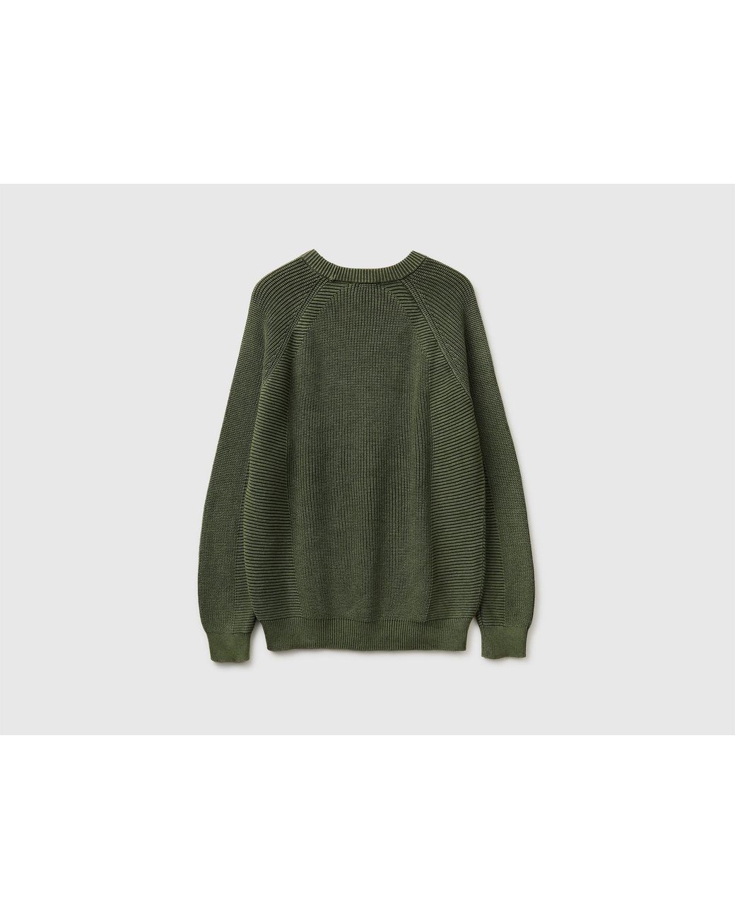 Benetton Green Benetton, Regular Fit Stone Washed Sweater