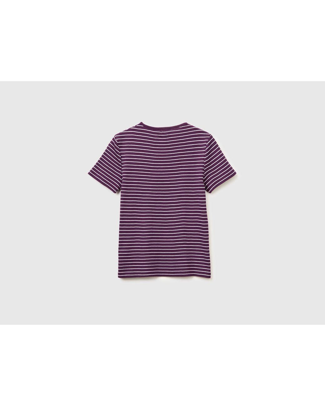 Benetton Purple Benetton, Crew Neck Striped T-Shirt