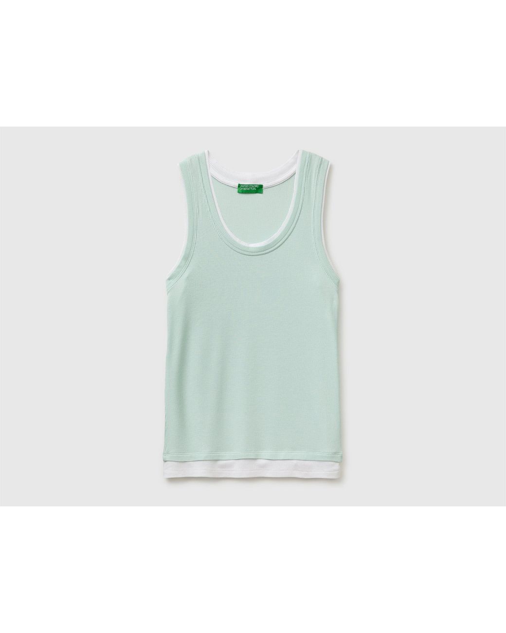 Benetton Green Benetton, Slim Fit Ribbed Tank Top