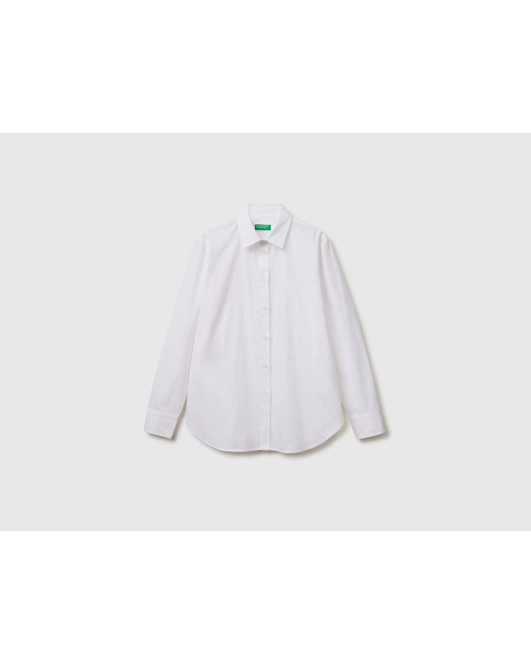 Benetton White Benetton, Relaxed Fit Cotton Shirt