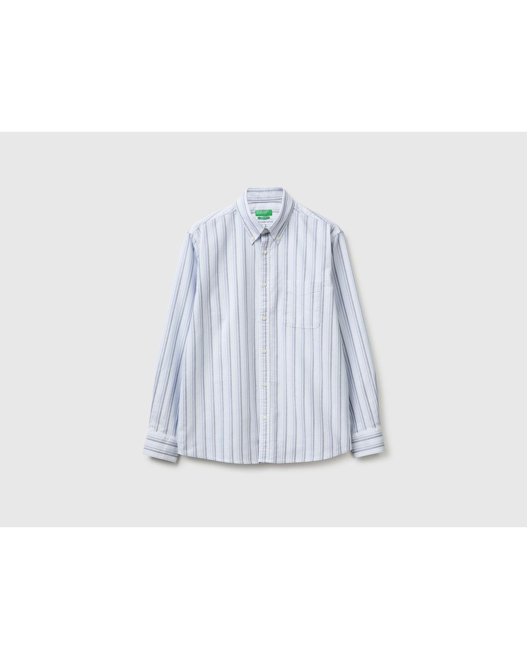 Benetton Black Benetton, Striped Button-Down Shirt for men