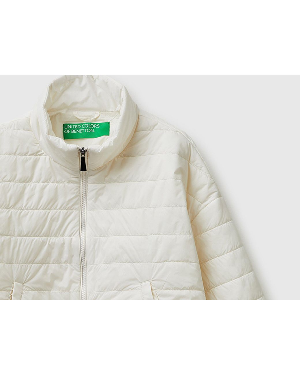 Benetton Black Benetton, Lightweight Padded Jacket With 3/4 Sleeves