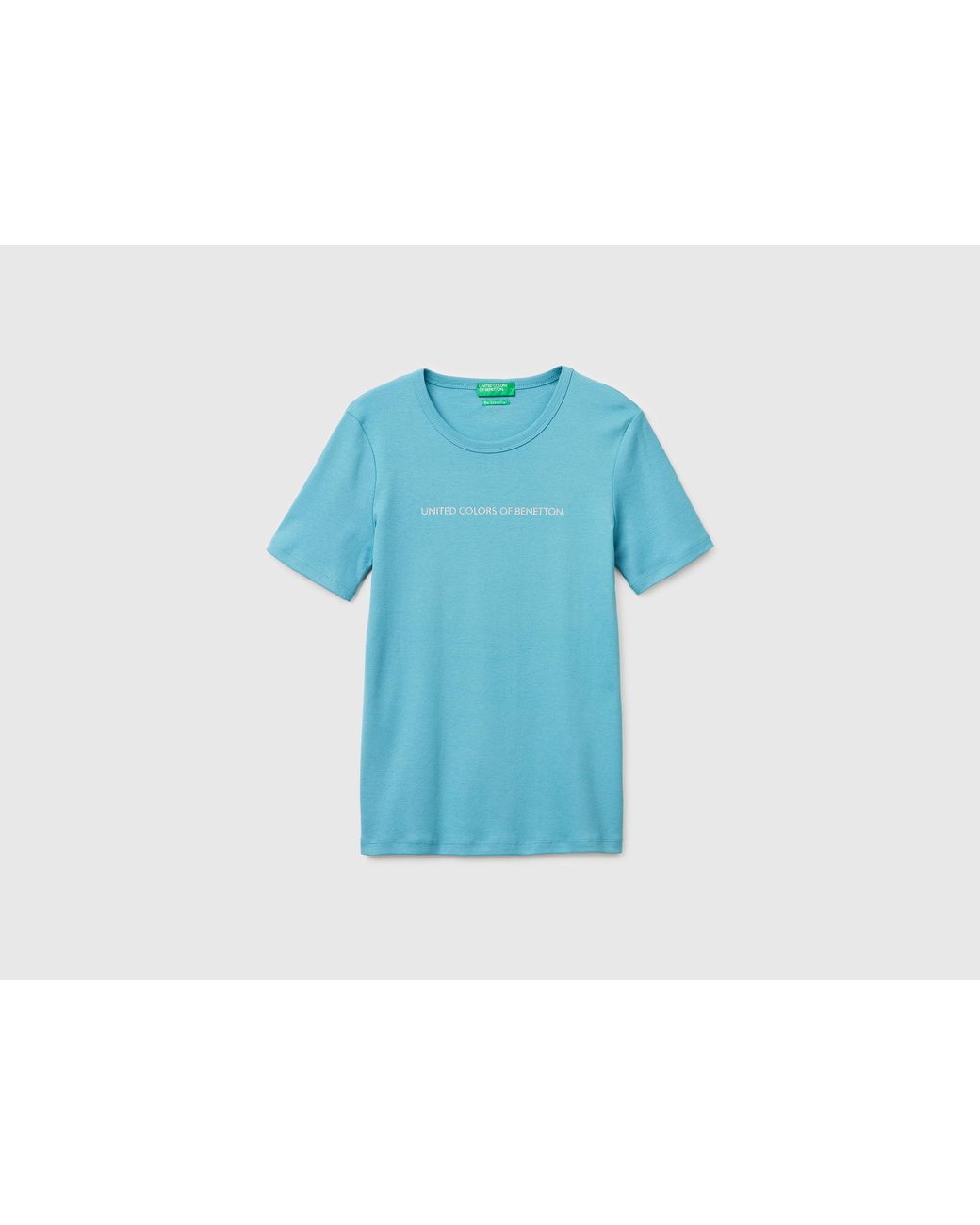Benetton Blue Benetton, Short Sleeve T-Shirt With Glitter Logo