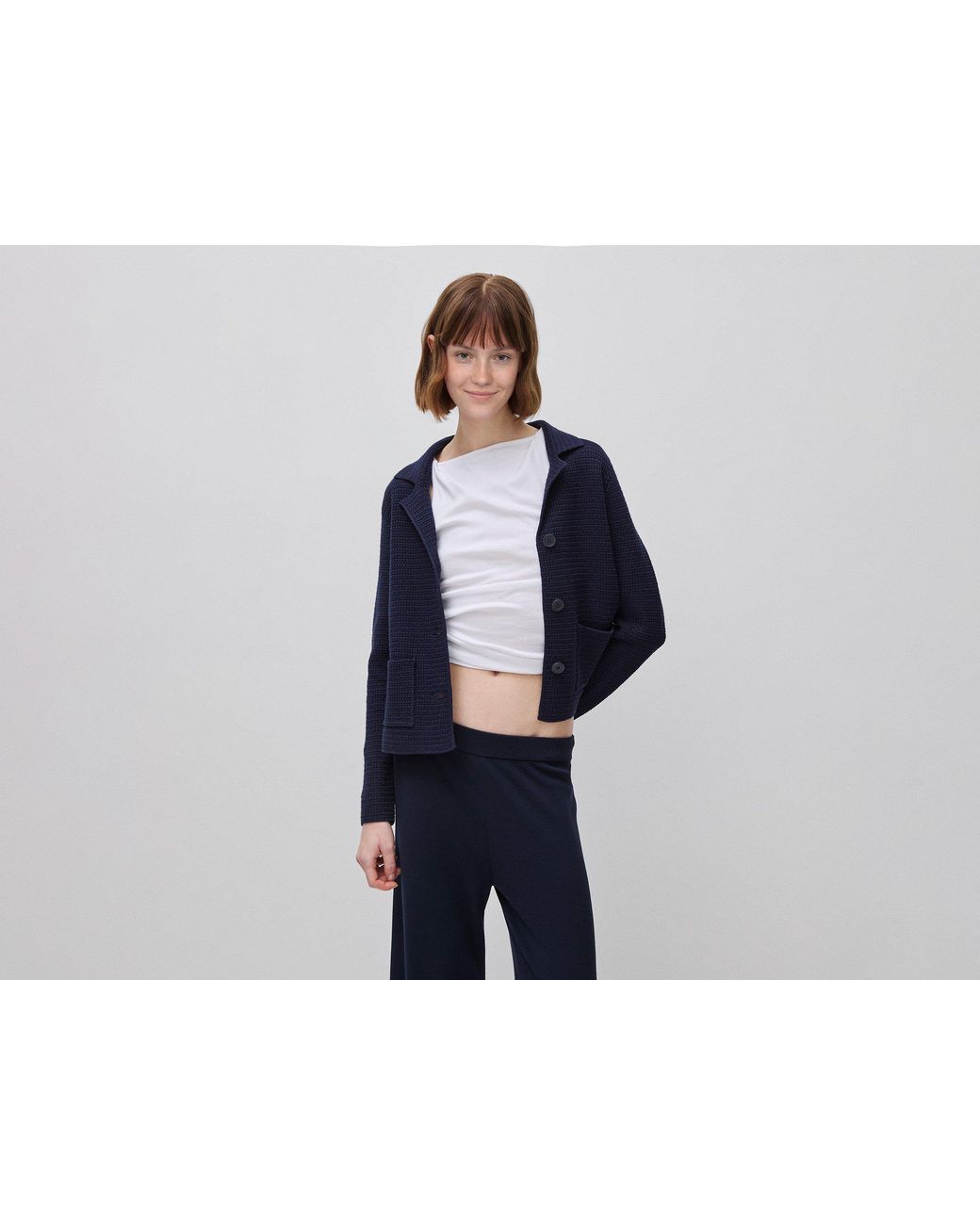 Benetton Black Benetton, 100% Cotton Knit Blazer