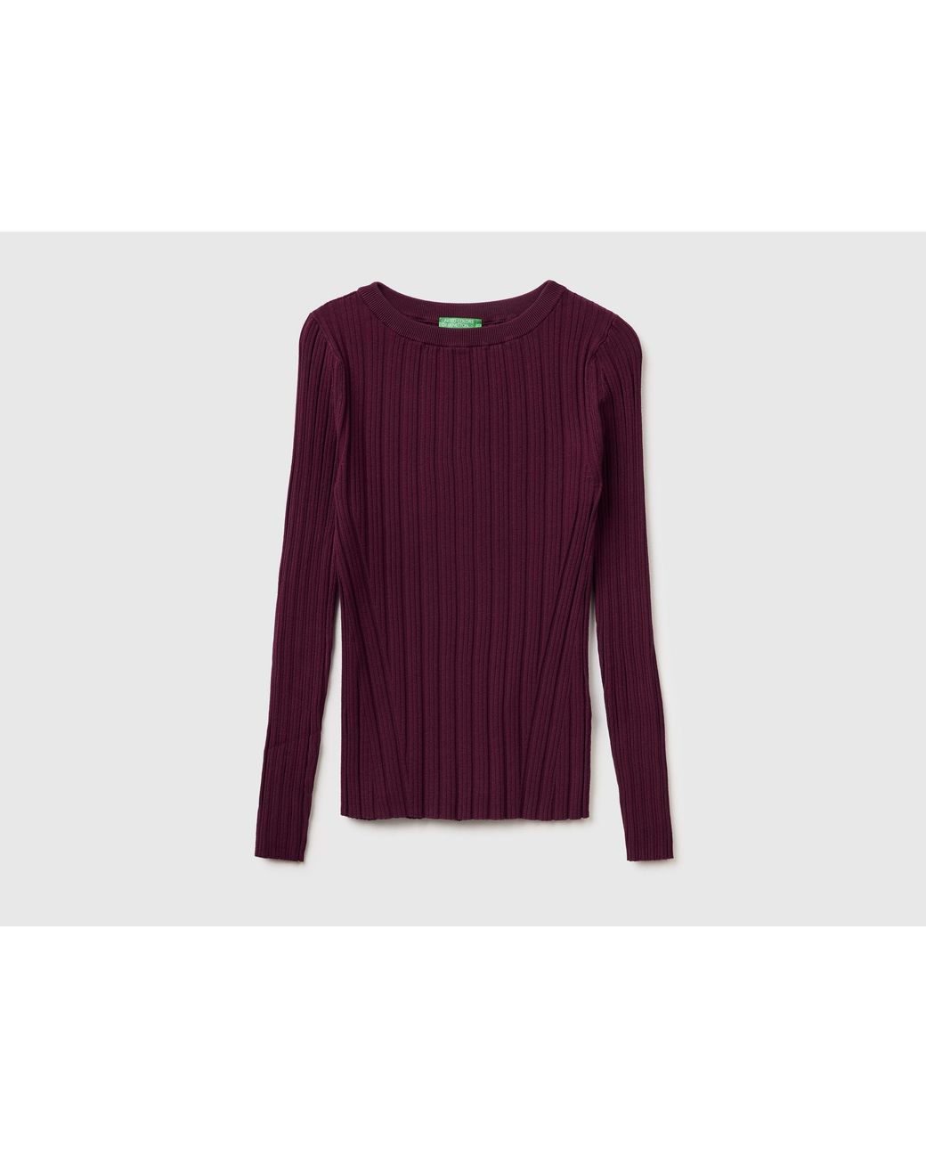 Benetton Purple Benetton, Fitted Ribbed Sweater