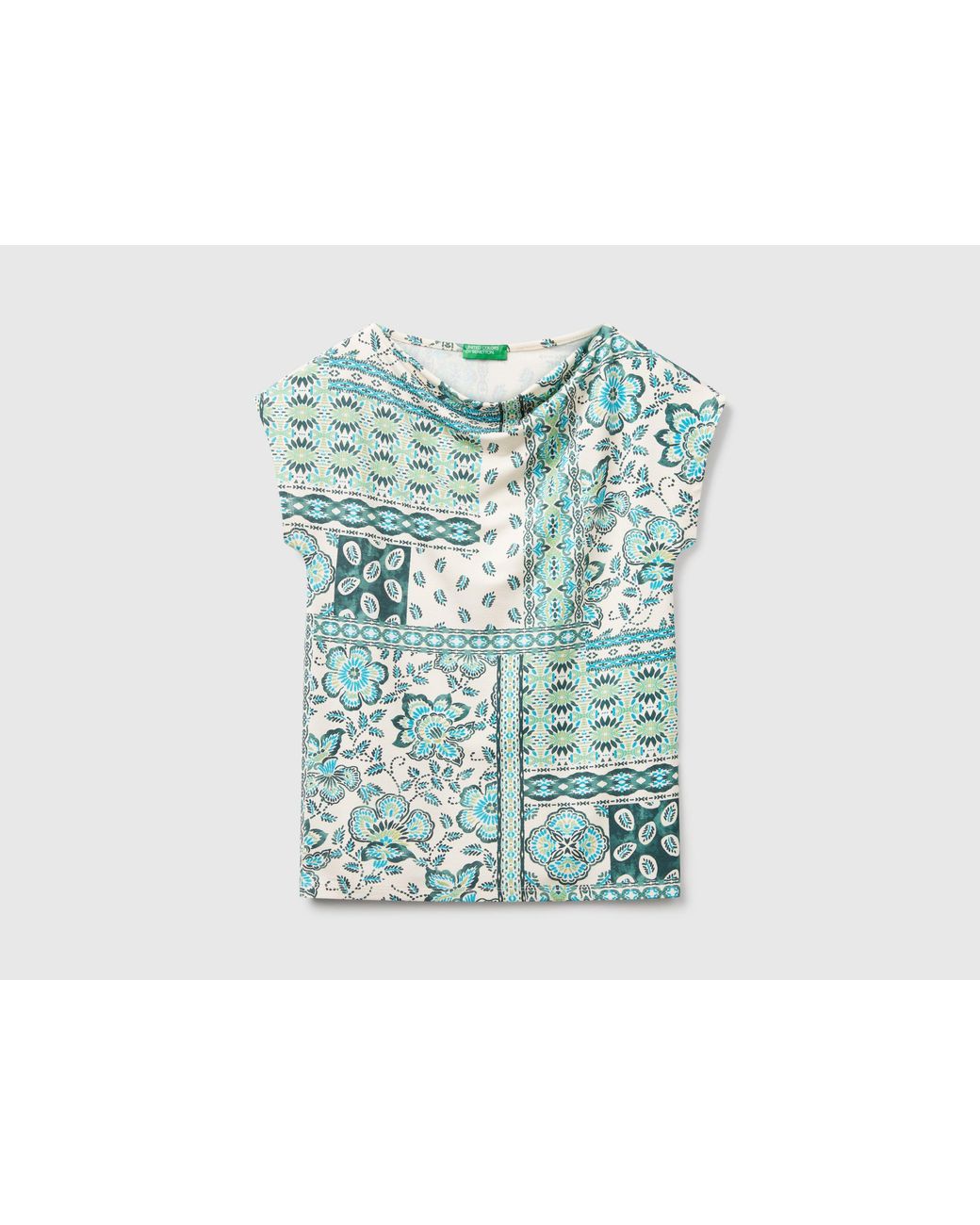 Benetton Green Benetton, Top With Bandana Print