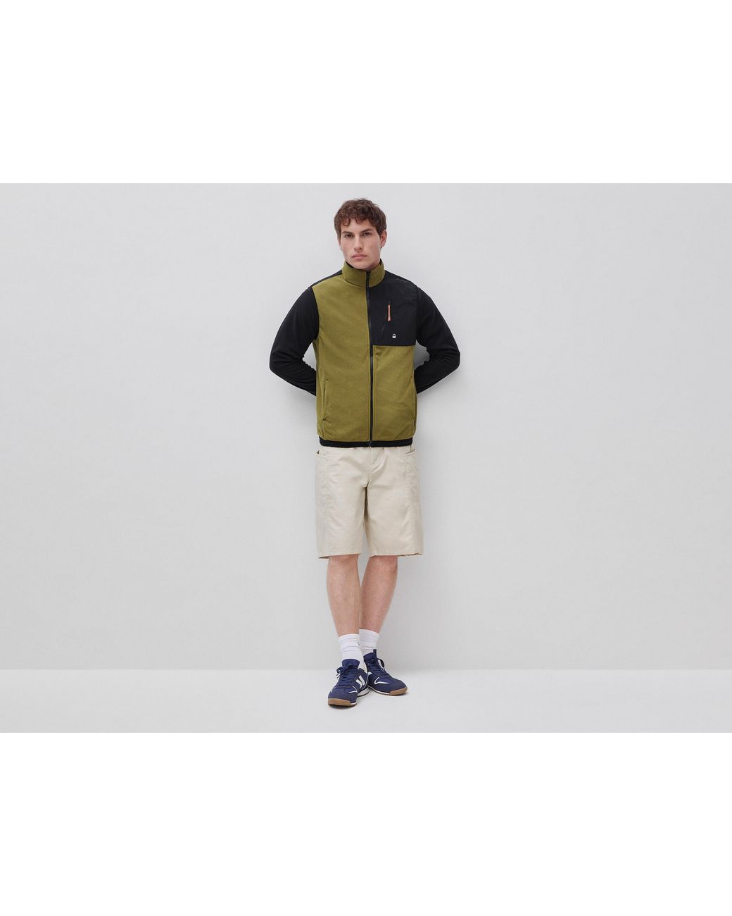 Benetton Black Benetton, Polartec Technical Fleece Vest for men