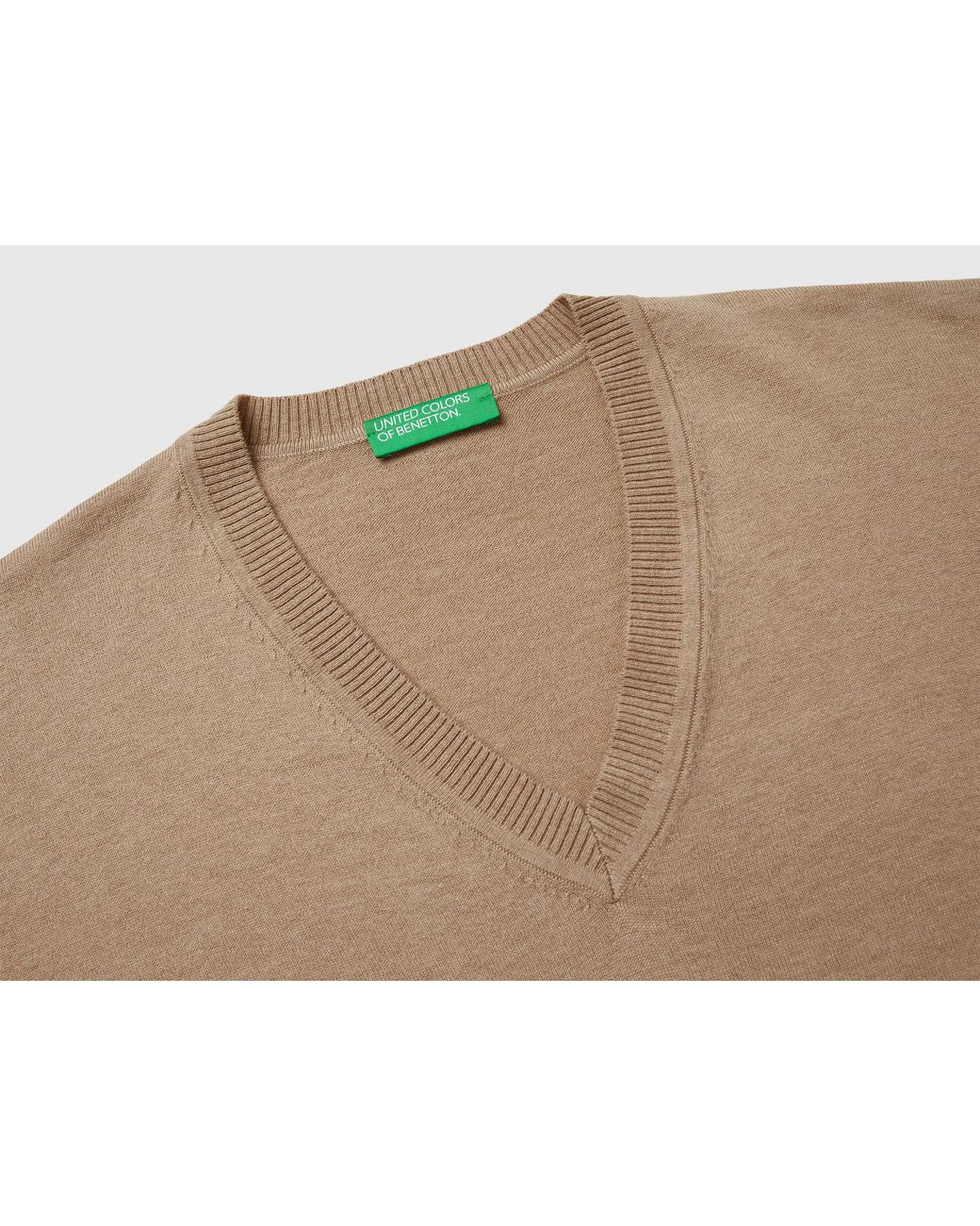 Benetton Natural Benetton, V-Neck Sweater