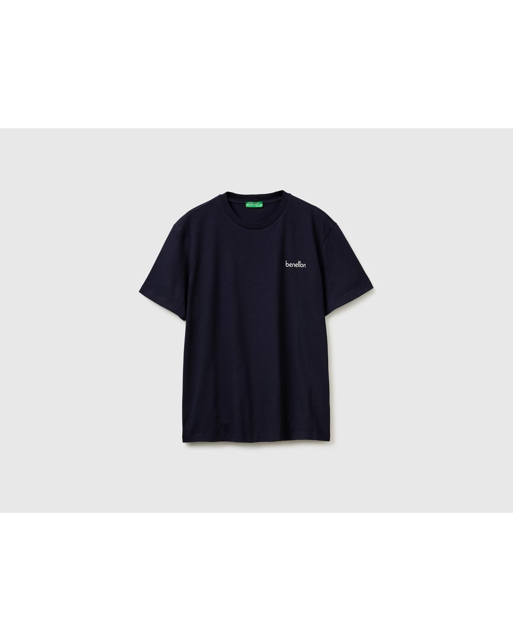 Benetton Blue Benetton, Cotton T-Shirt With Logo for men