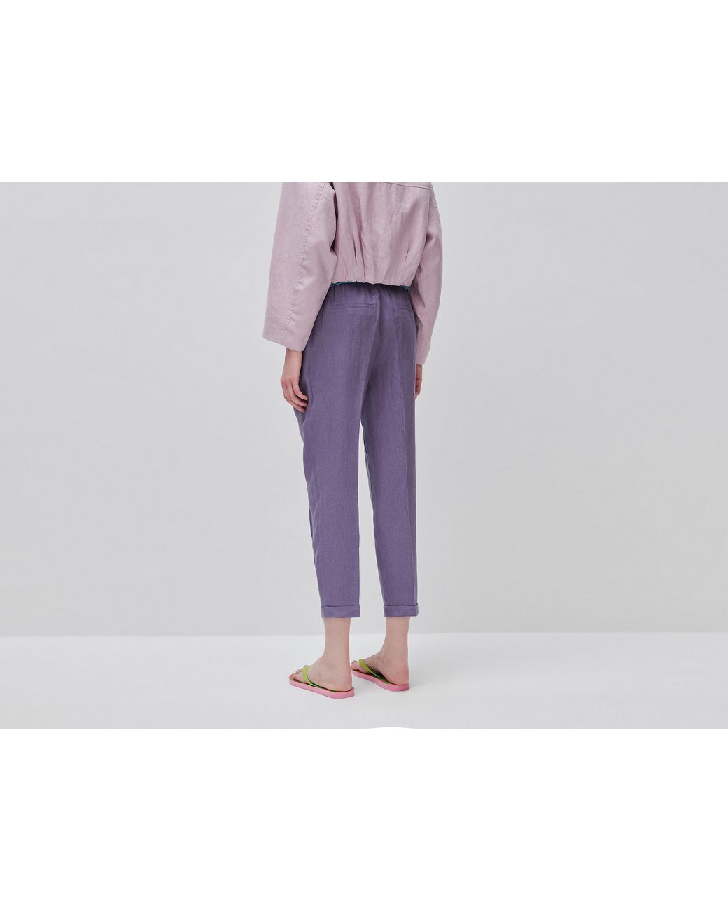 Benetton Black Benetton, 100% Linen Cigarette Trousers