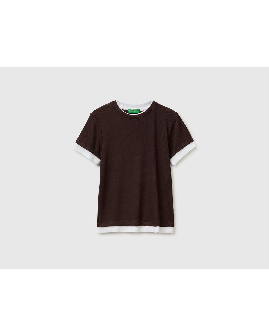 Benetton Black Benetton, Slim Fit Ribbed T-Shirt
