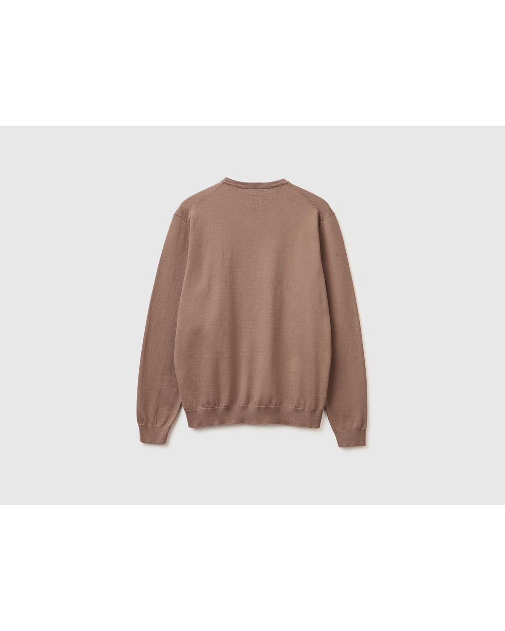 Benetton Brown Benetton, 100% Cotton Crew Neck Top for men