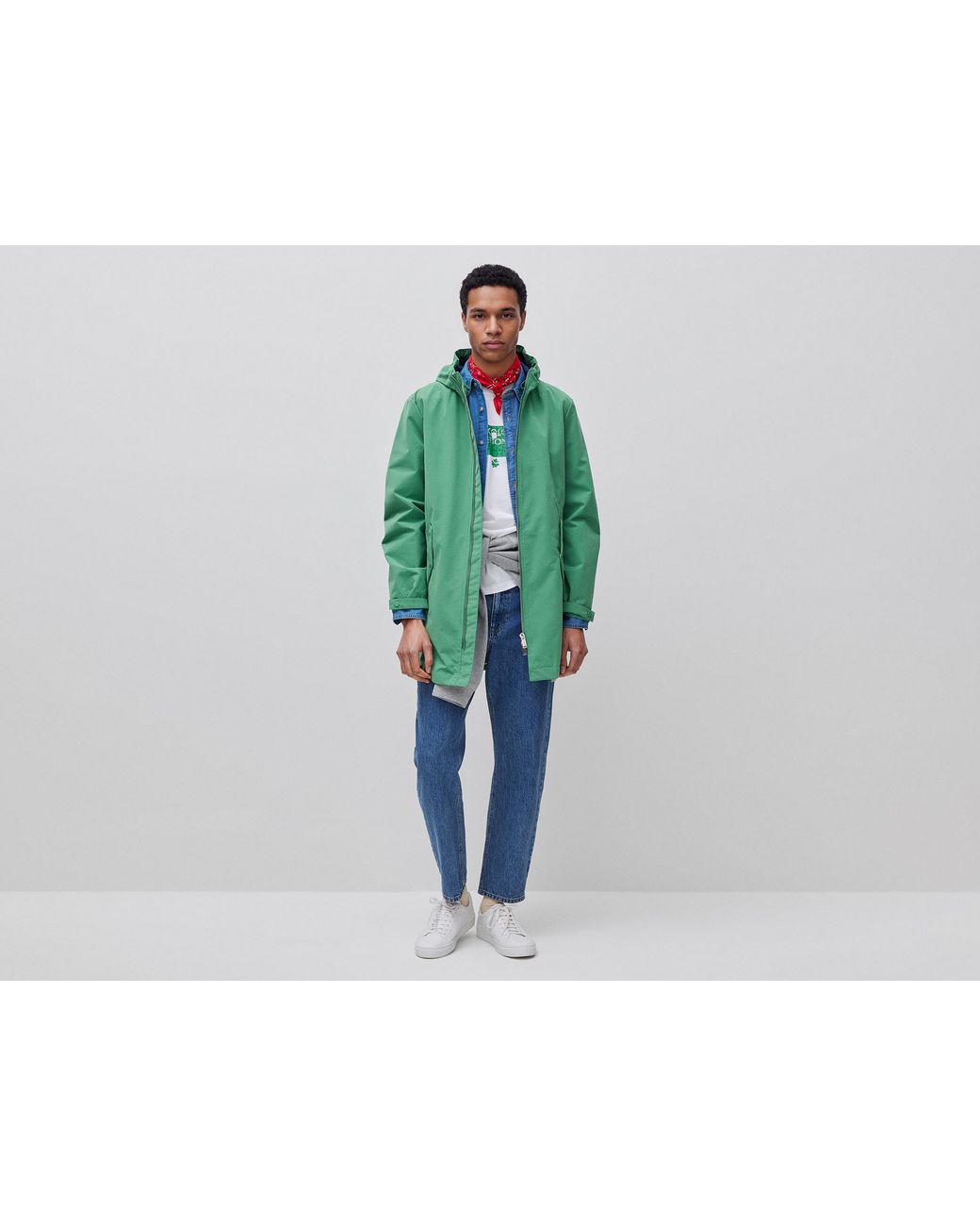 Benetton Green Benetton, Lightweight Nylon Parka for men