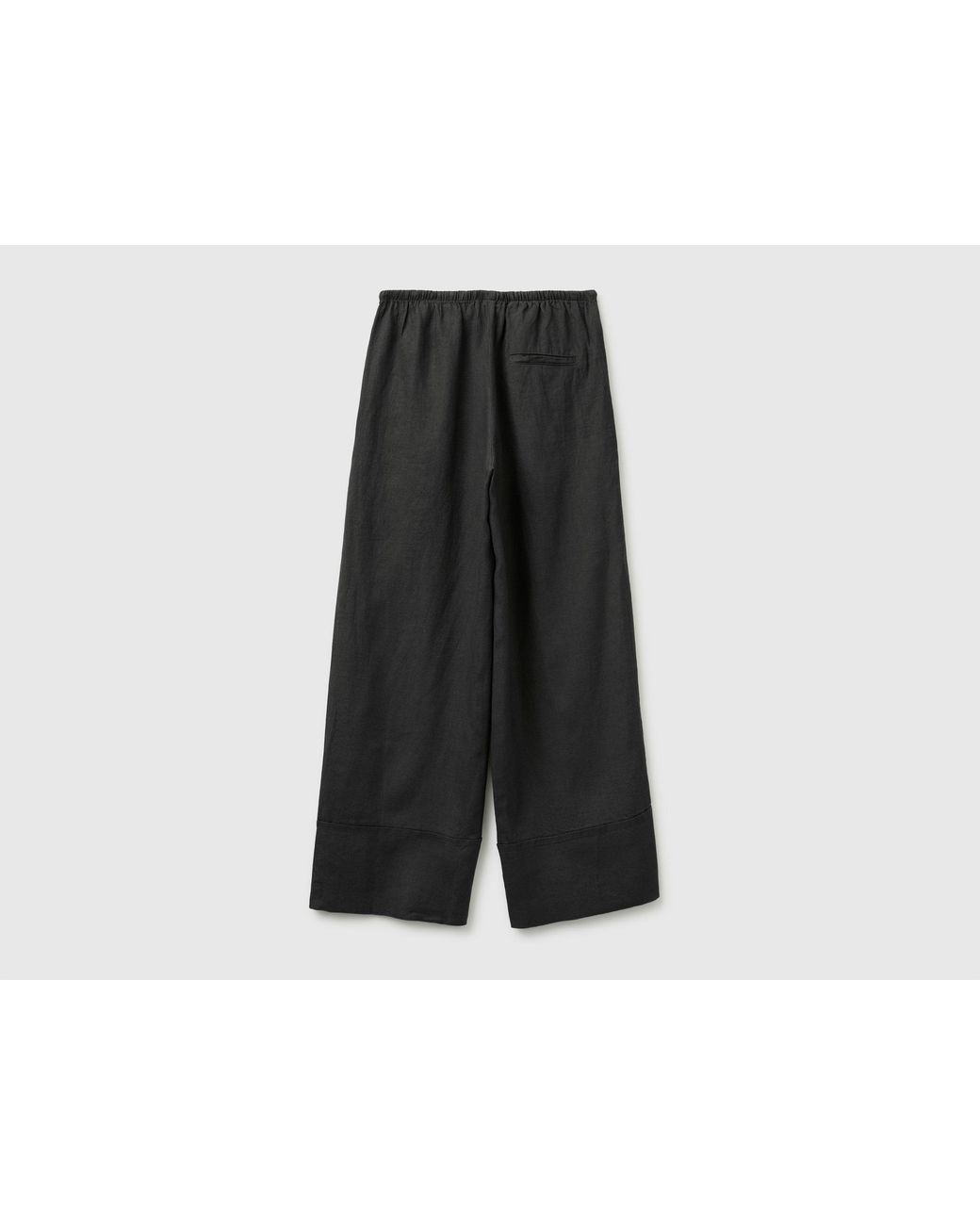 Benetton Black Benetton, 100% Linen Cuffed Trousers