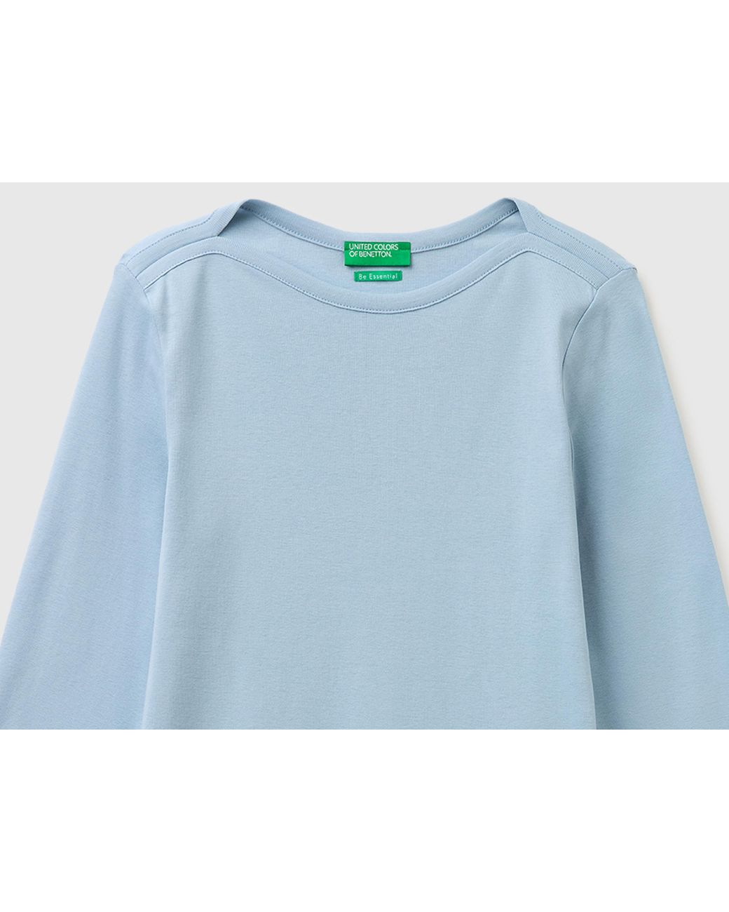 Benetton Blue Benetton, Slim Fit T-Shirt With Boat Neck