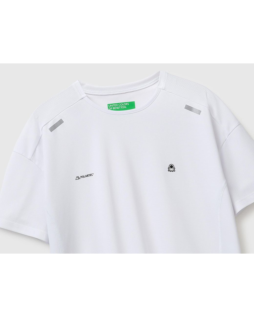 Benetton White Benetton, Polartec Technical Fabric T-Shirt for men