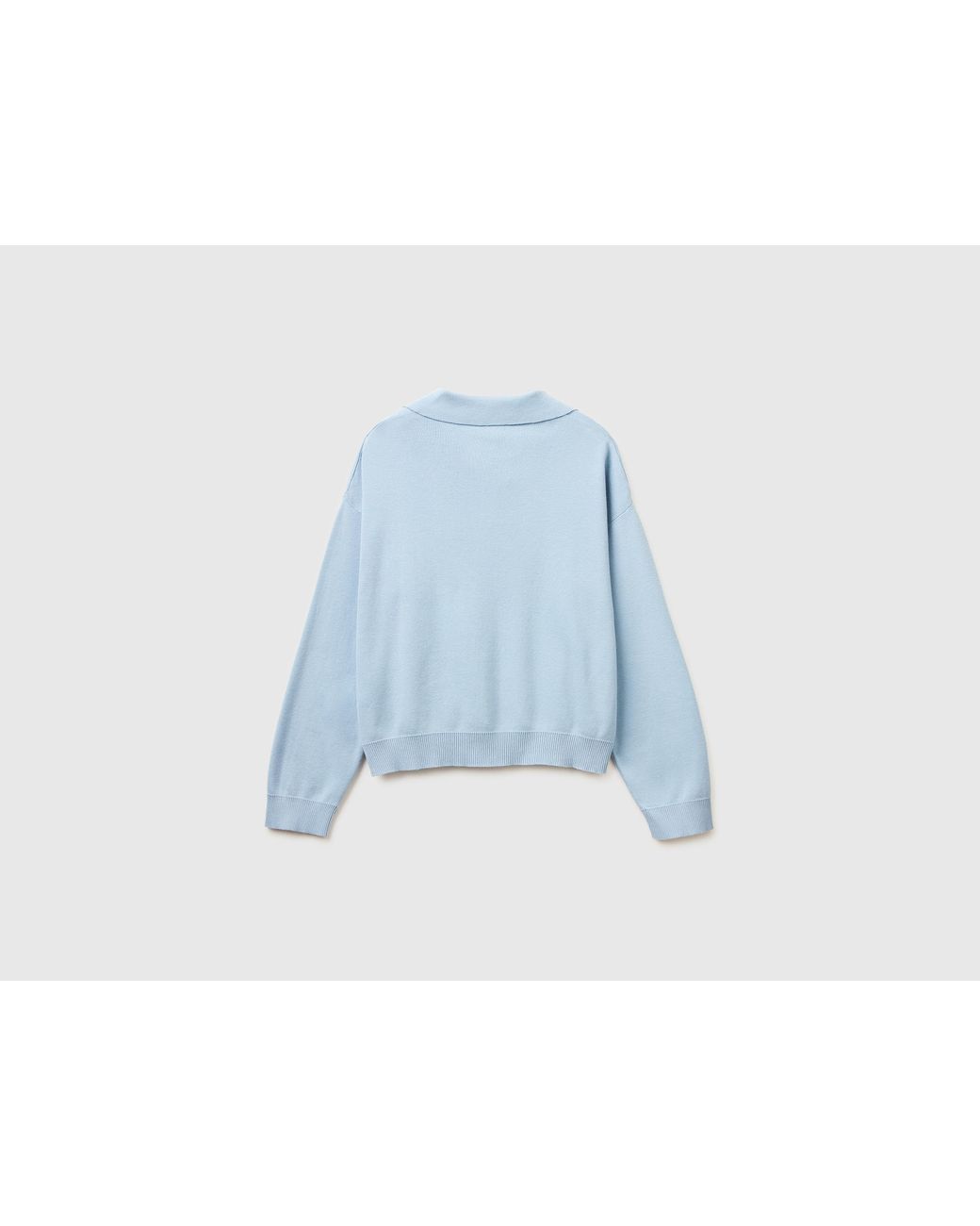 Benetton Blue Benetton, Premium Cotton Polo Neck Sweater