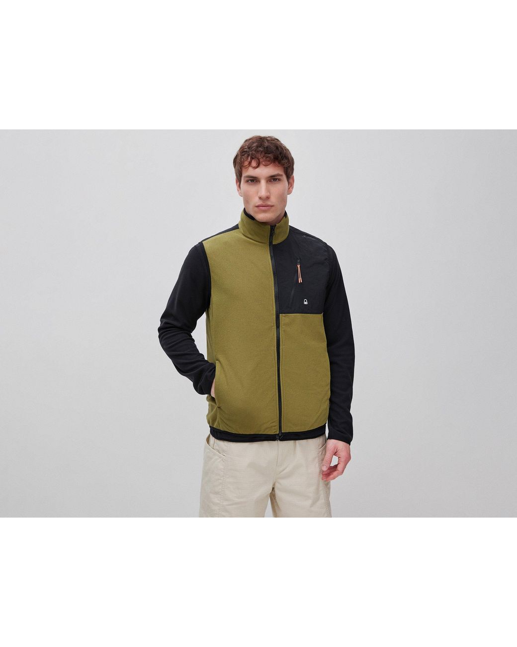 Benetton Black Benetton, Polartec Technical Fleece Vest for men