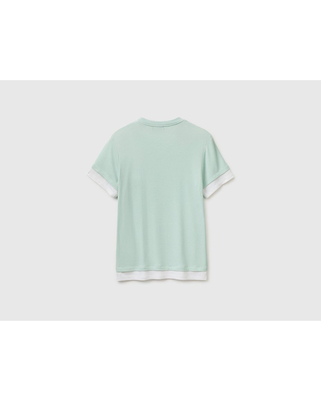 Benetton Green Benetton, Slim Fit Ribbed T-Shirt