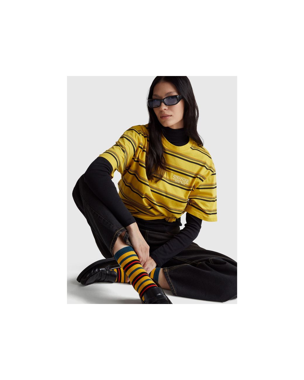 Benetton Black Benetton, Stranger Things Striped T-Shirt