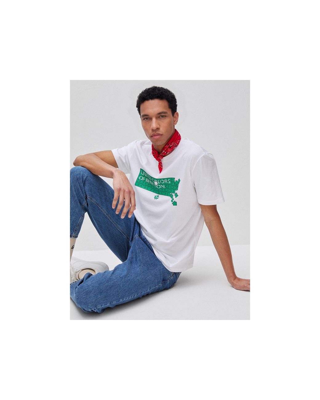 Benetton, T-Shirt di Benetton in Black da Uomo