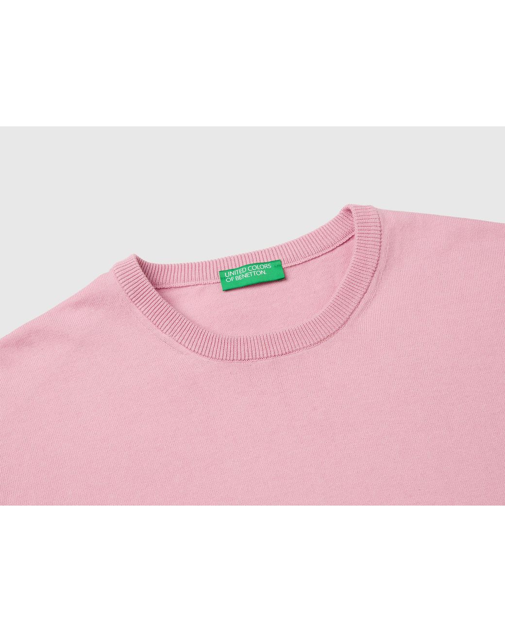 Benetton Pink Benetton, 100% Cotton Crew Neck Top for men