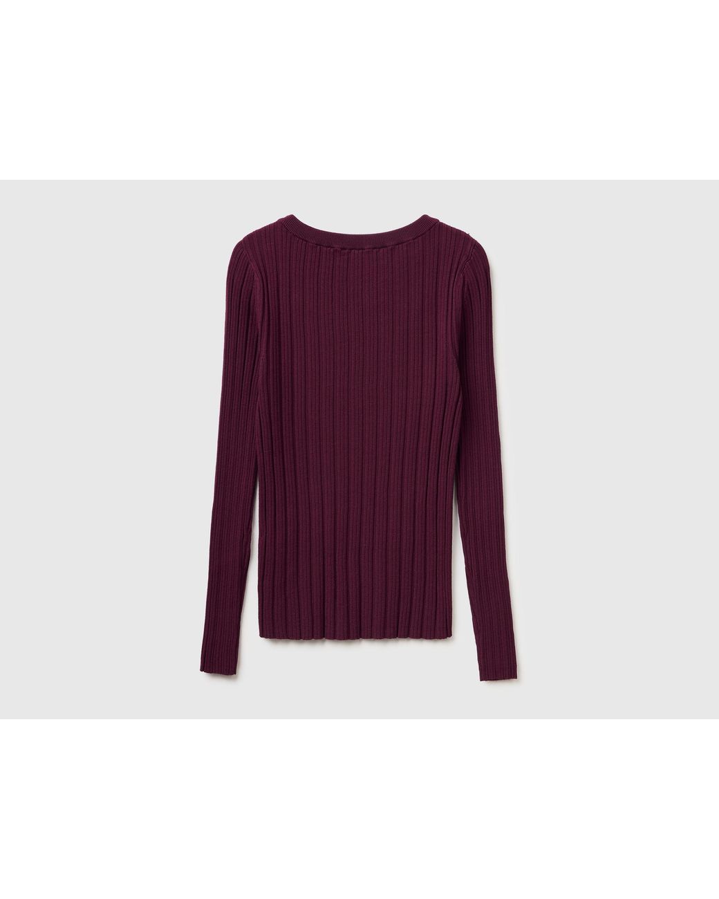 Benetton Purple Benetton, Fitted Ribbed Sweater