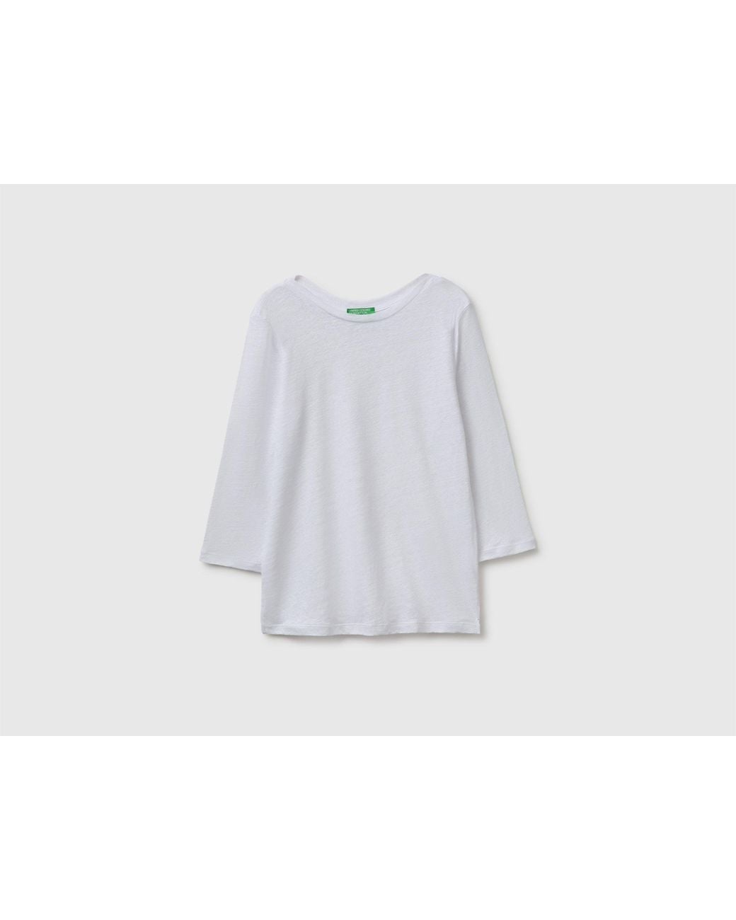 Benetton White Benetton, Boat-Neck T-Shirt