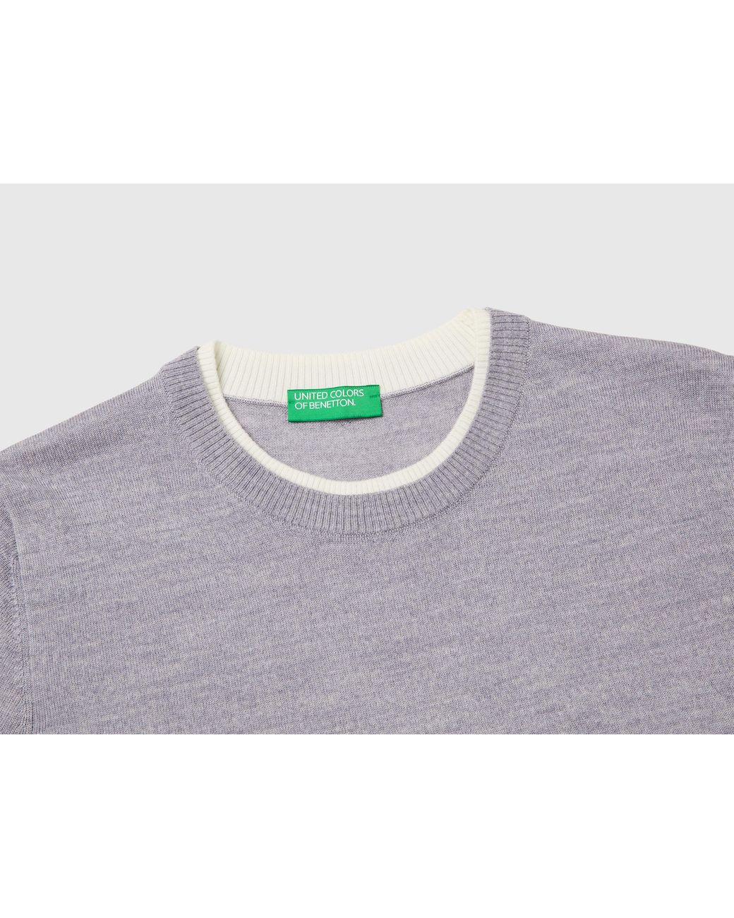 Benetton Black Benetton, 100% Merino Wool Short-Sleeved Shirt