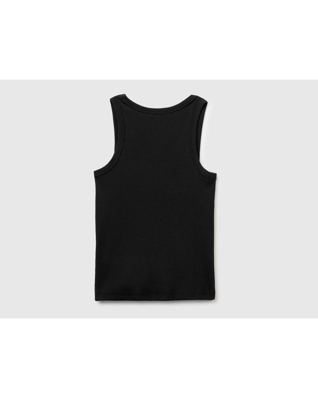 Benetton Black Benetton, Wide-Neck Ribbed Tank Top
