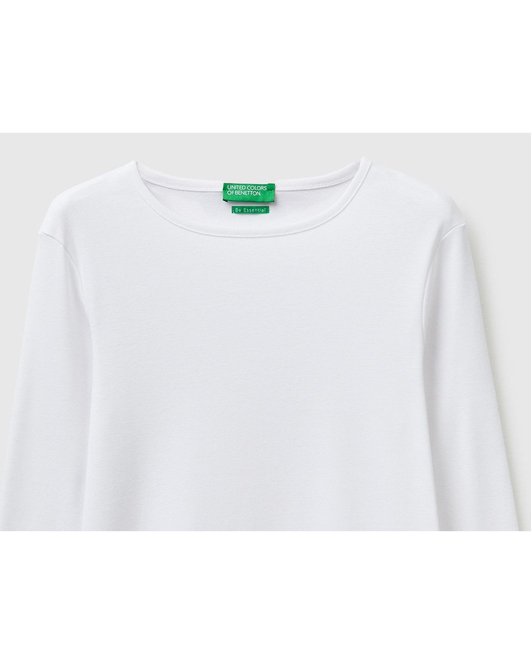 Benetton White Benetton, Slim Fit Long Sleeve T-Shirt