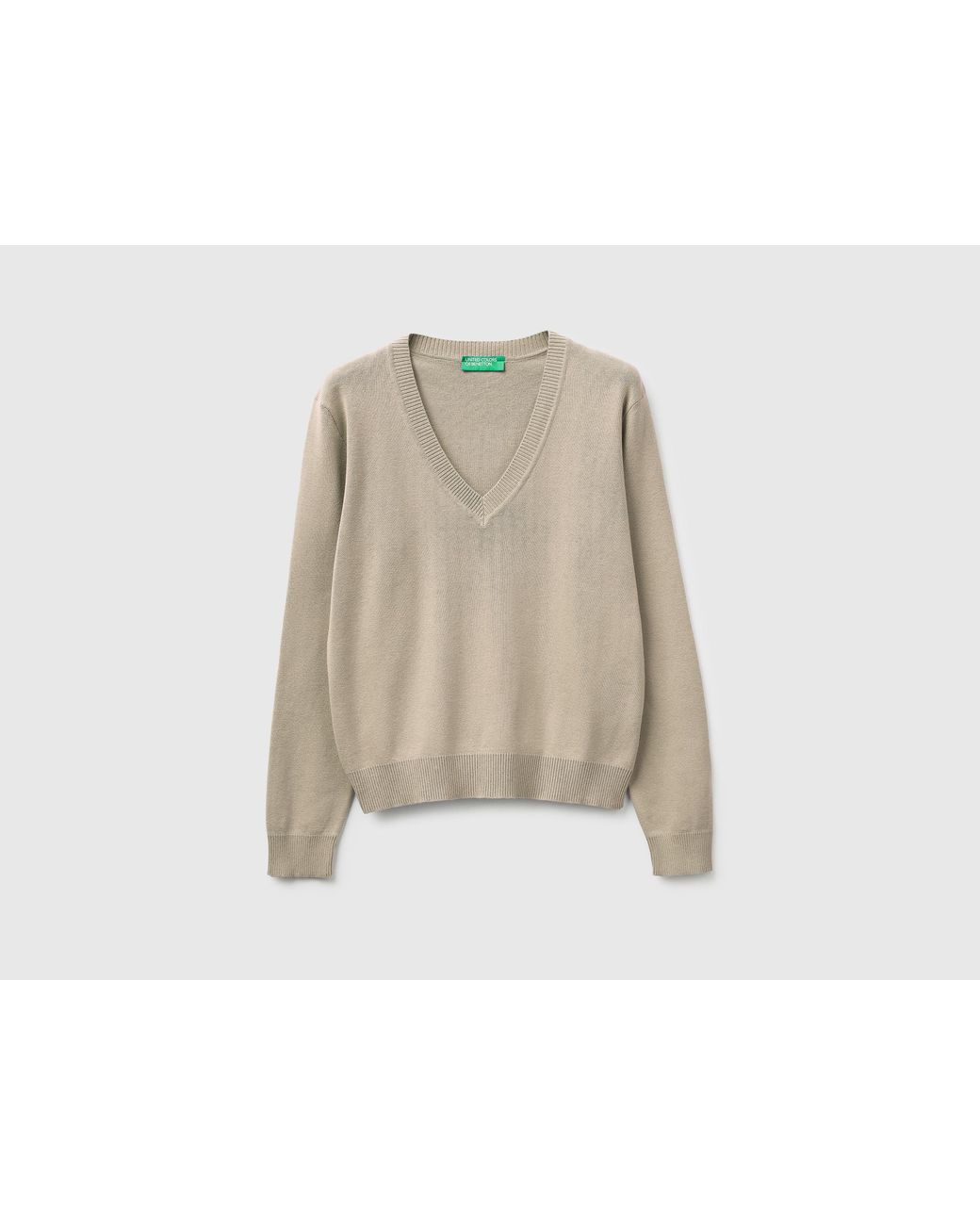 Benetton Natural Benetton, V-Neck Sweater