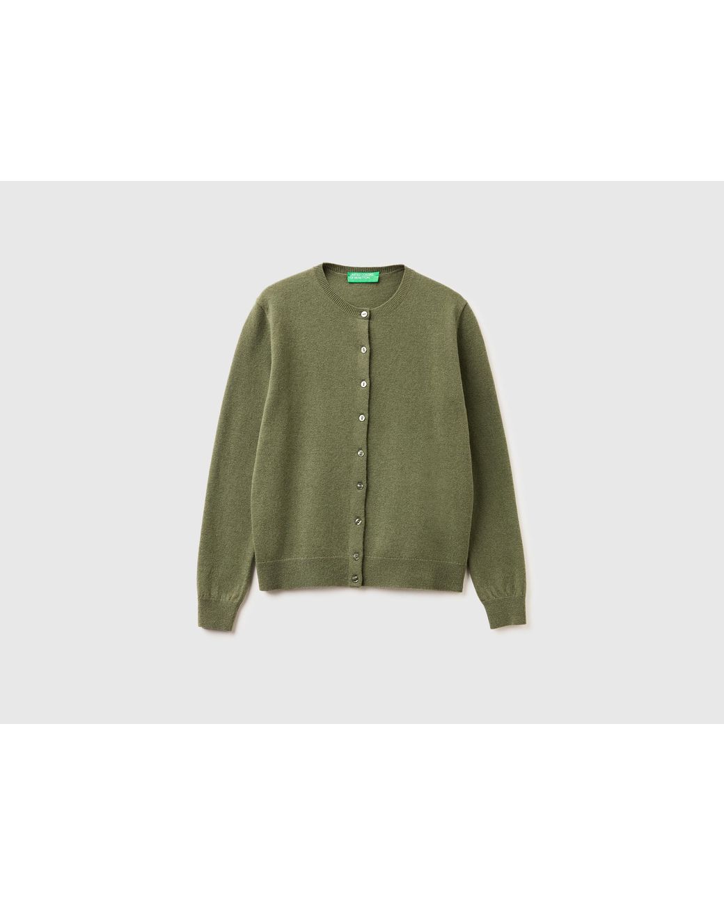 Benetton Green Benetton, Crew Neck Cardigan