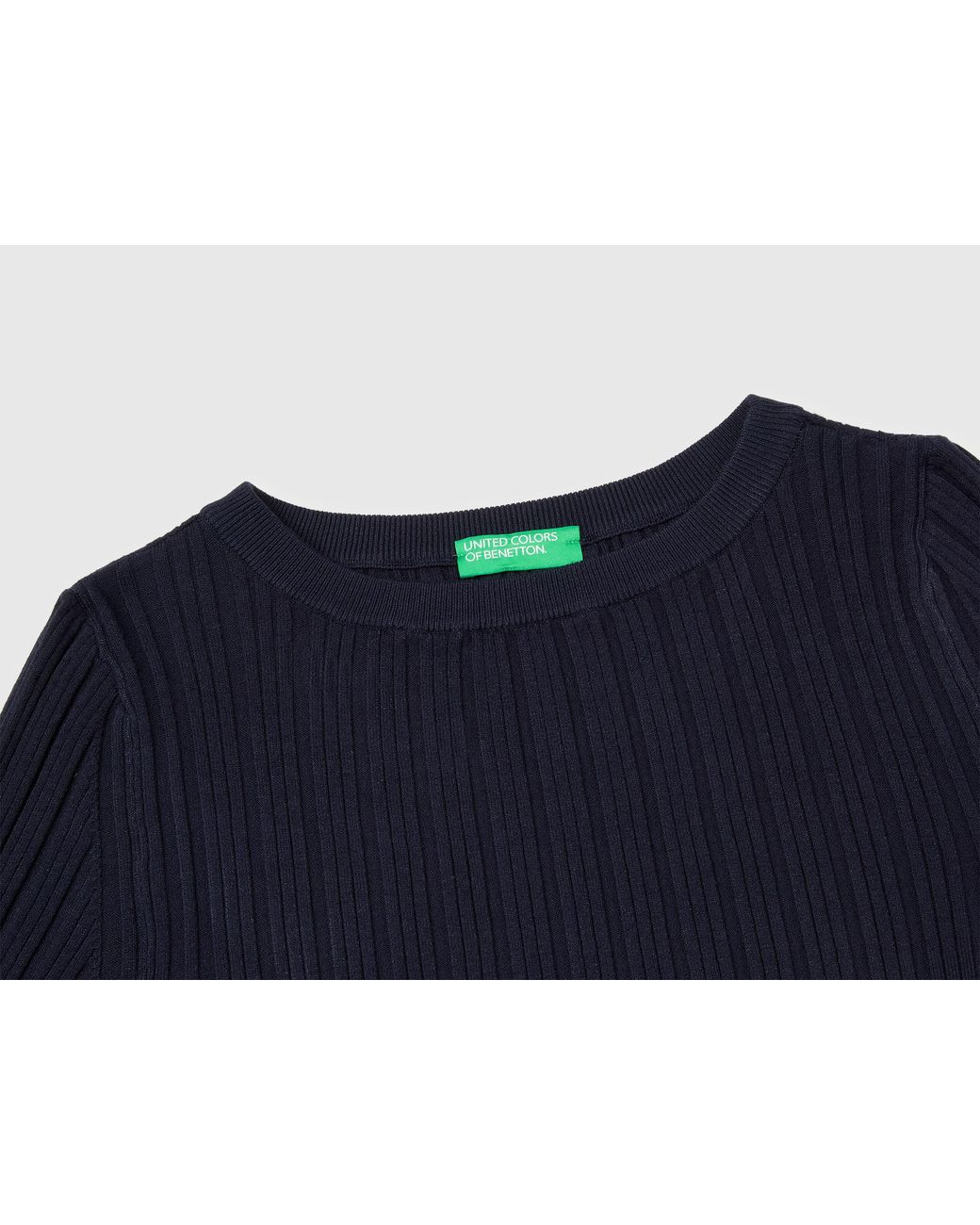 Benetton Blue Benetton, Fitted Ribbed Sweater
