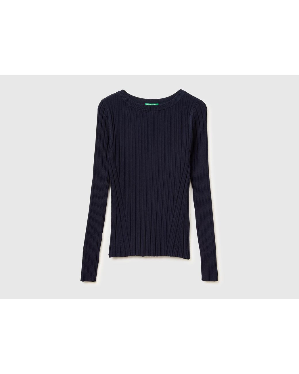 Benetton Blue Benetton, Fitted Ribbed Sweater