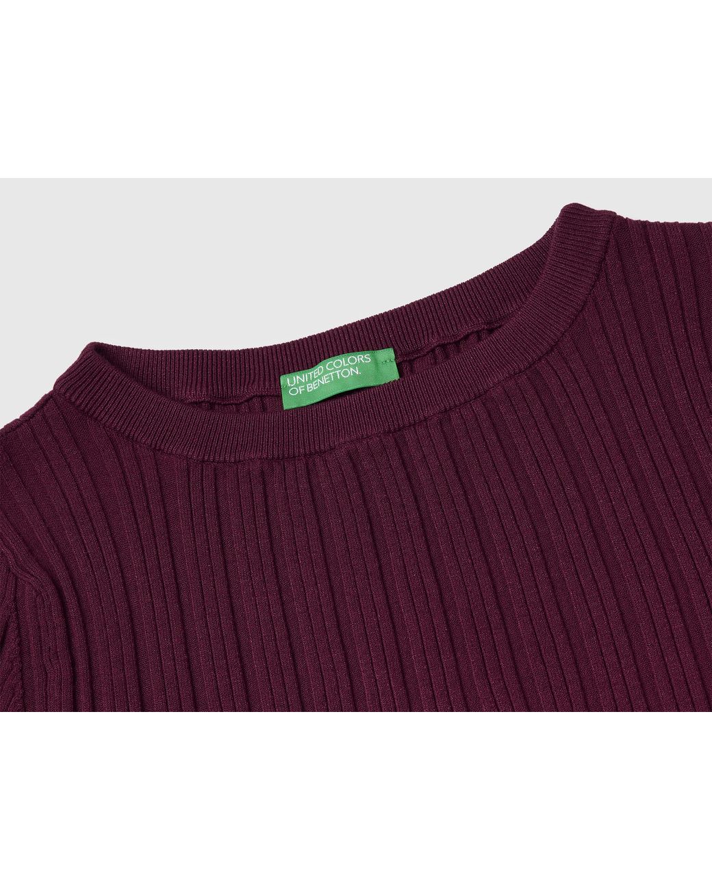 Benetton Purple Benetton, Fitted Ribbed Sweater